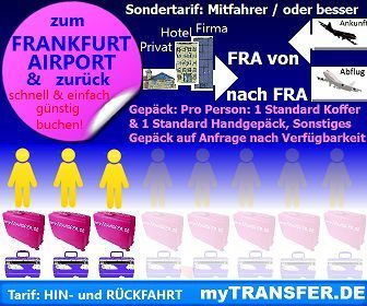 Flughafentransfer KLEINKARLBACH 67271 nach & von Frankfurt Flughafen